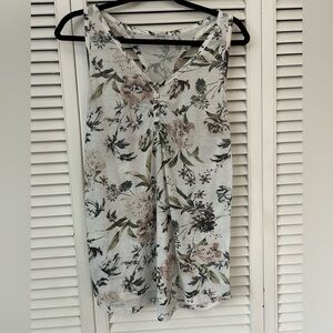 Kismet Floral Tank Top - White and Green